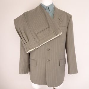 Custom 2-piece Gray Pinstripe Suit 42R - 35x30R